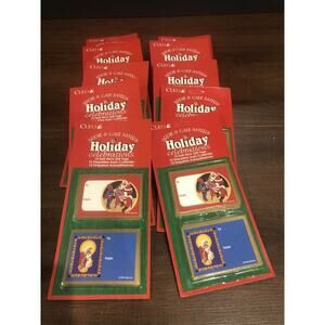 Vtg 90s Christmas Gift Tags Stickers Cleo Brand New 100 Total Tags In 10 Packs